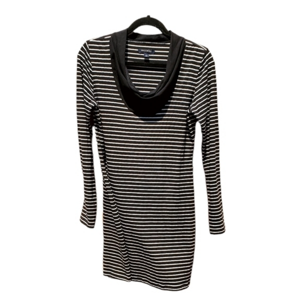 Banana Republic Striped Cotton Blend Cowl Neck Knit Tunic Top Blouse Size Medium